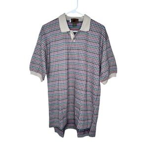 Vintage NOS Boston Traders Polo Shirt Mens XL 90's 80's Tan Check X-Large NEW